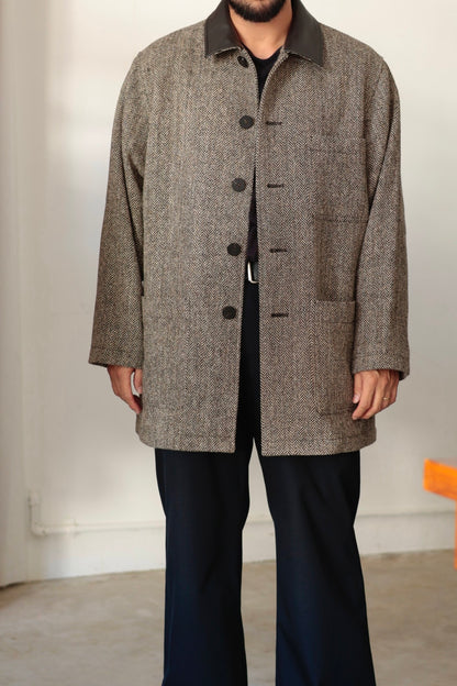 【Cale】Wool Herringbone Coat