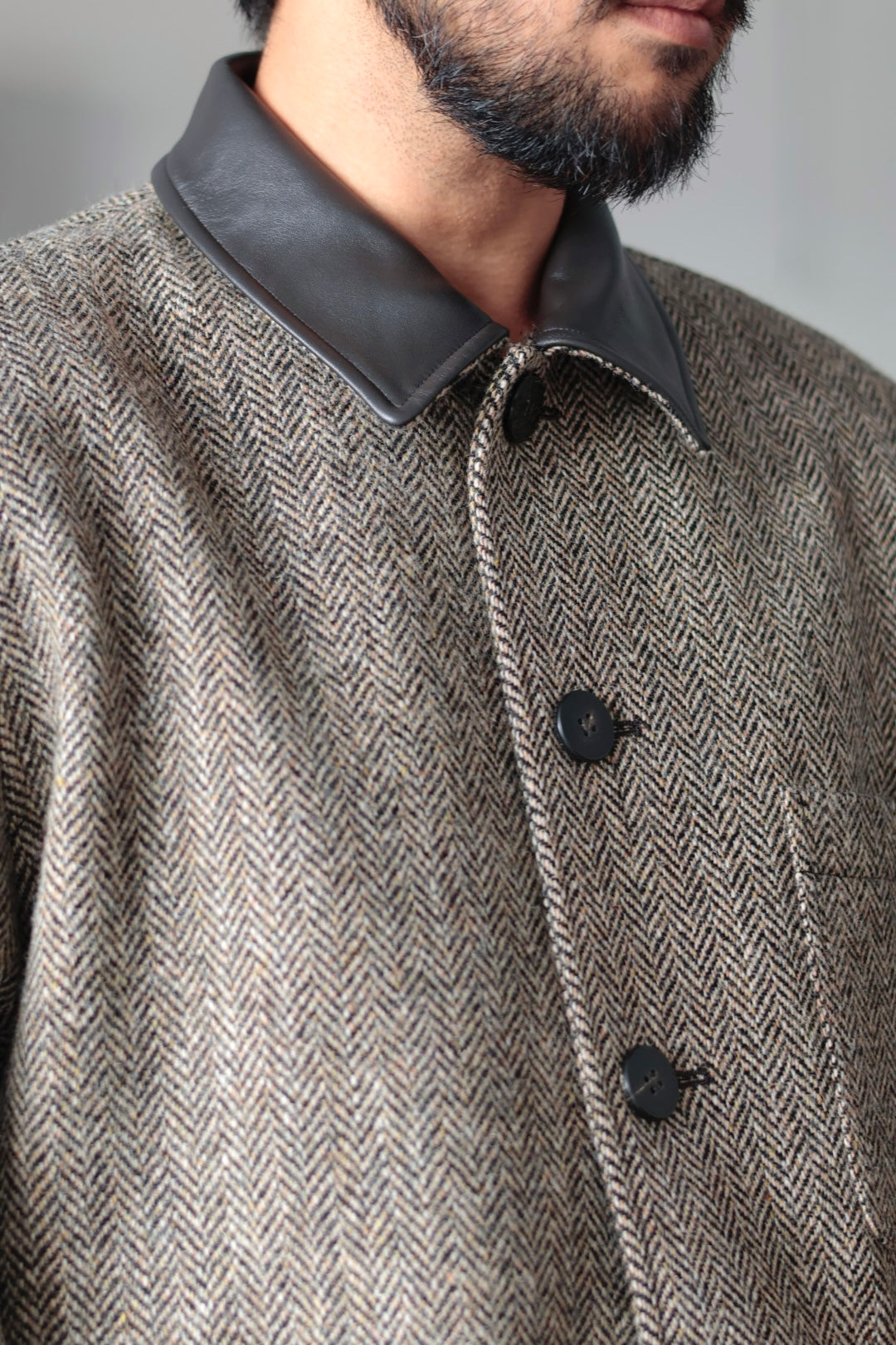 【Cale】Wool Herringbone Coat
