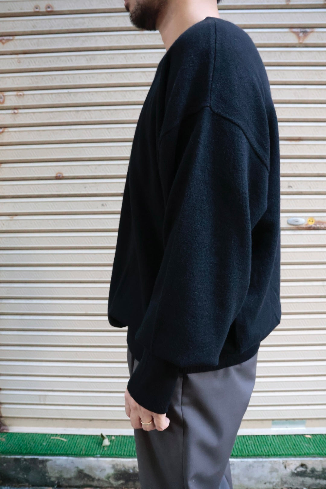 【barbell object】 ls knit / black
