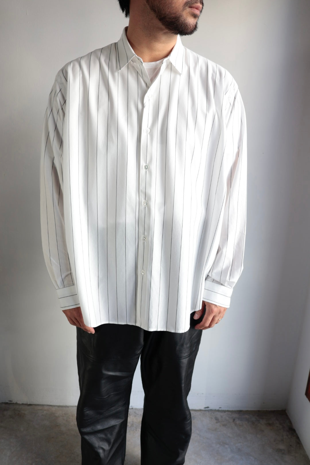 26SS【KANEMASA PHIL.】46G Stripe Atmosphere L/S Shirt