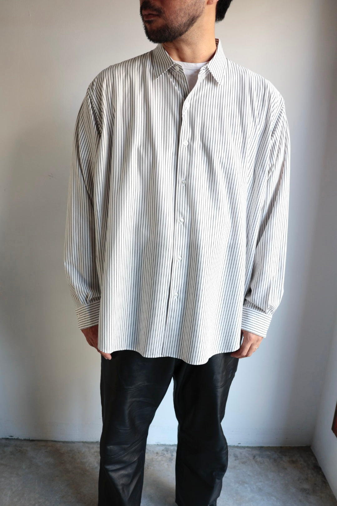 26SS【KANEMASA PHIL.】46G Stripe Atmosphere L/S Shirt