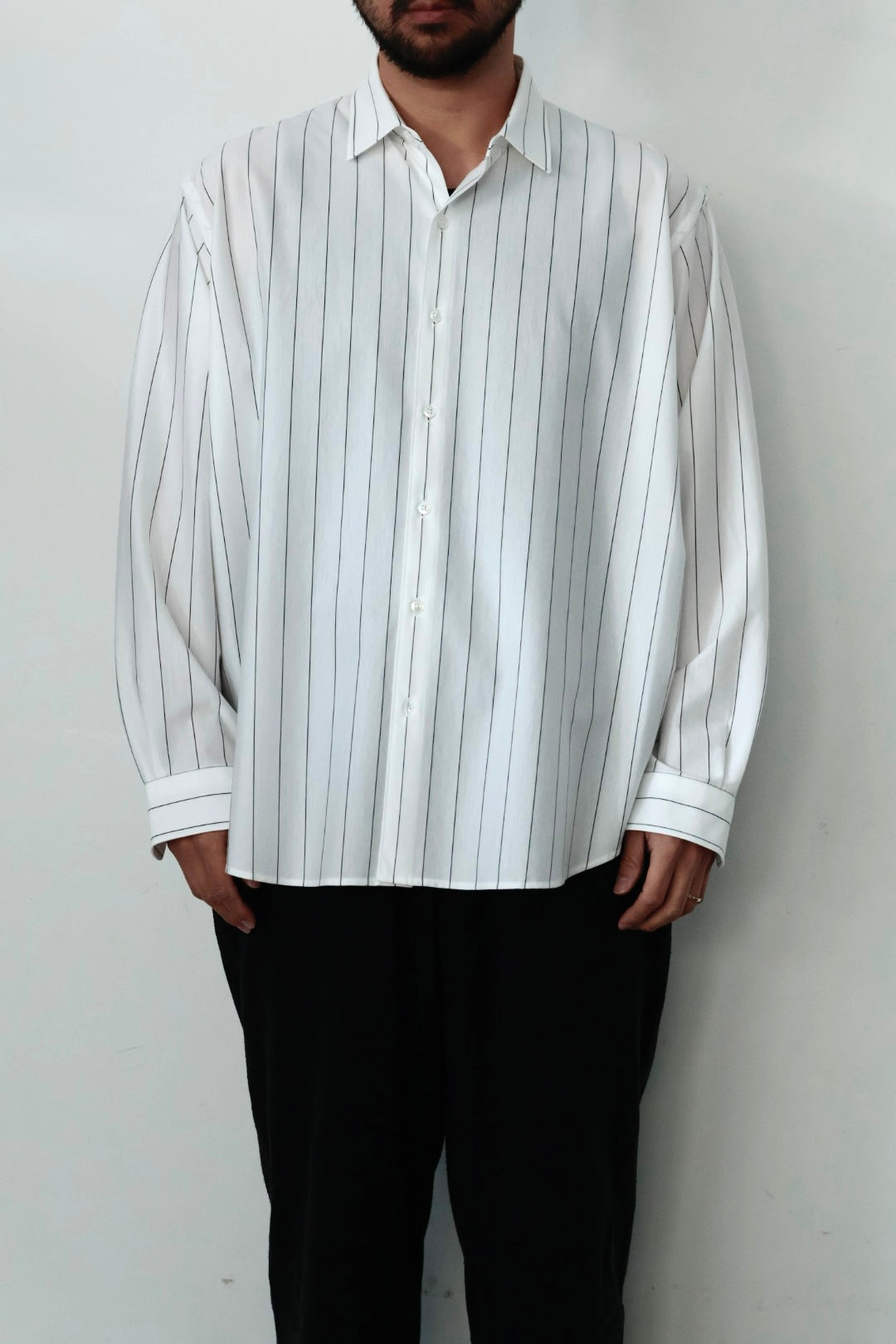 26SS【KANEMASA PHIL.】46G Stripe Atmosphere L/S Shirt