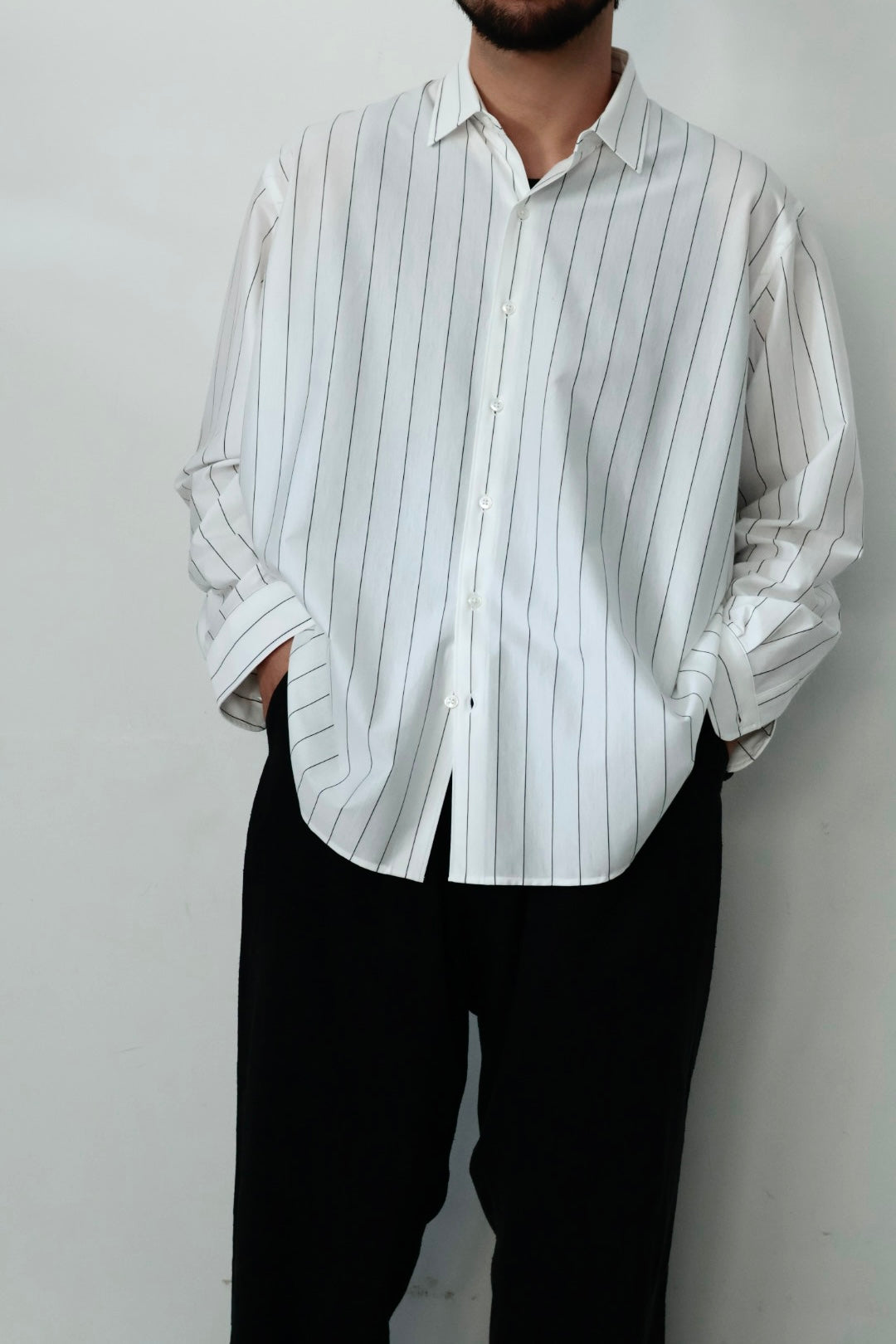 26SS【KANEMASA PHIL.】46G Stripe Atmosphere L/S Shirt