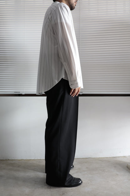 26SS【谷吹】Two intuck wide trousers -Black-  Wool Twill