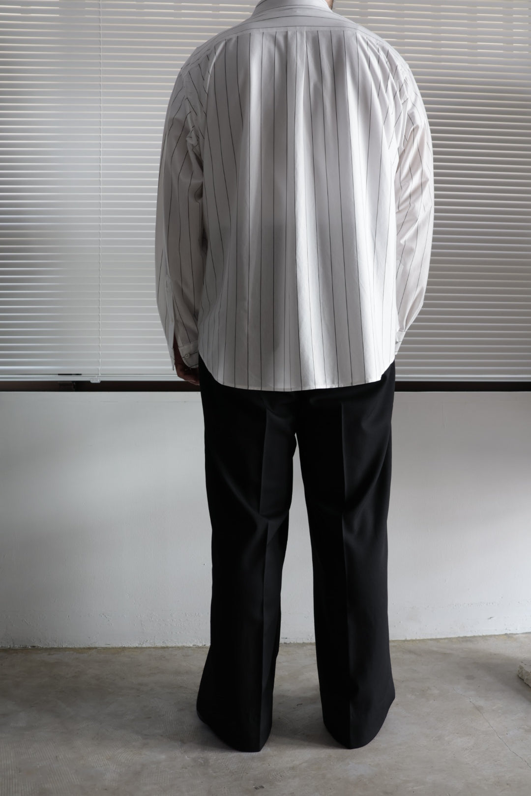 26SS【谷吹】Two intuck wide trousers -Black-  Wool Twill