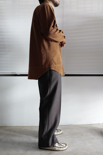 26SS【谷吹】Two intuck wide trousers -Brown-