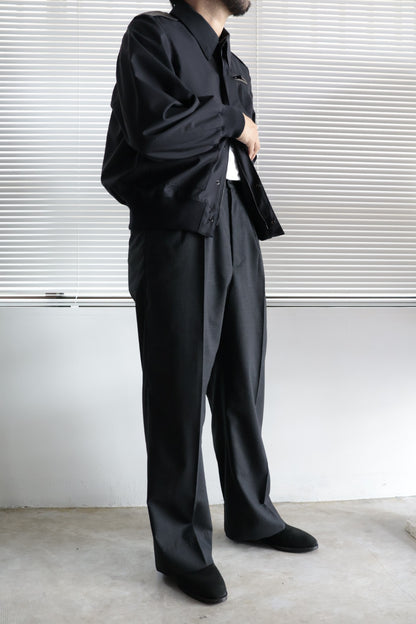 26SS【谷吹】Two intuck wide trousers -Black- Microcheck