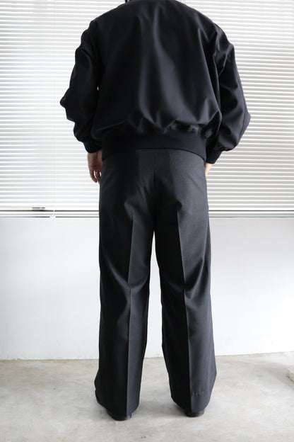 26SS【谷吹】Two intuck wide trousers -Black- Microcheck