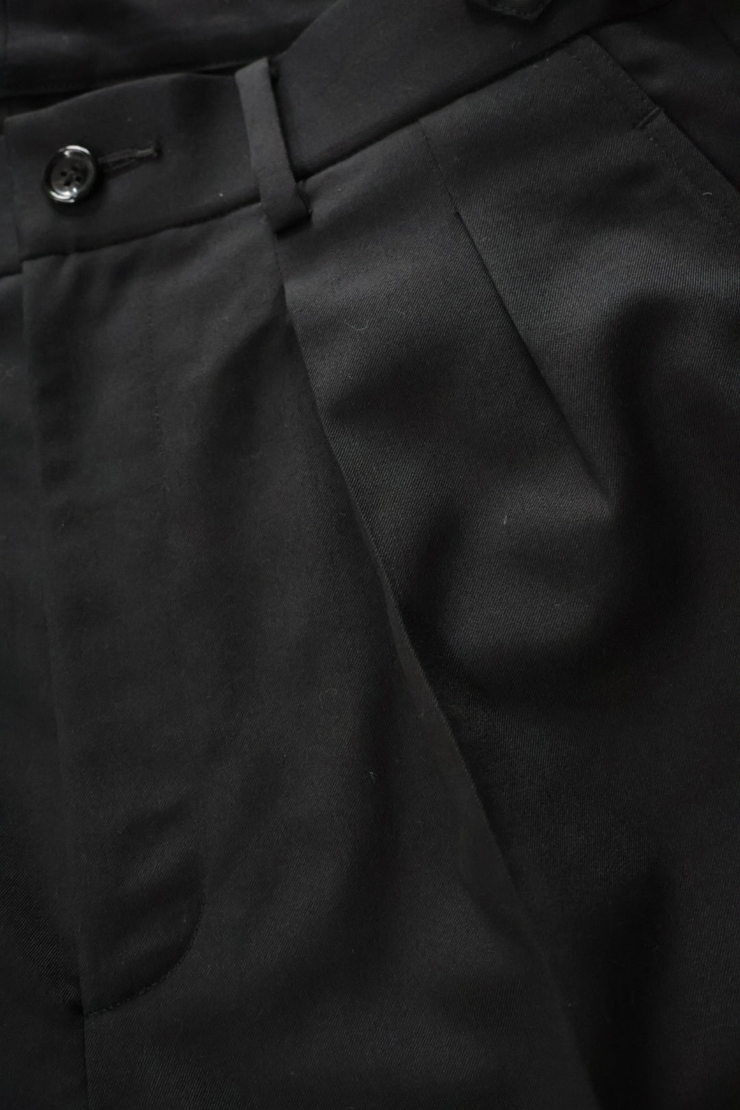 26SS【谷吹】Two intuck wide trousers -Black-  Wool Twill