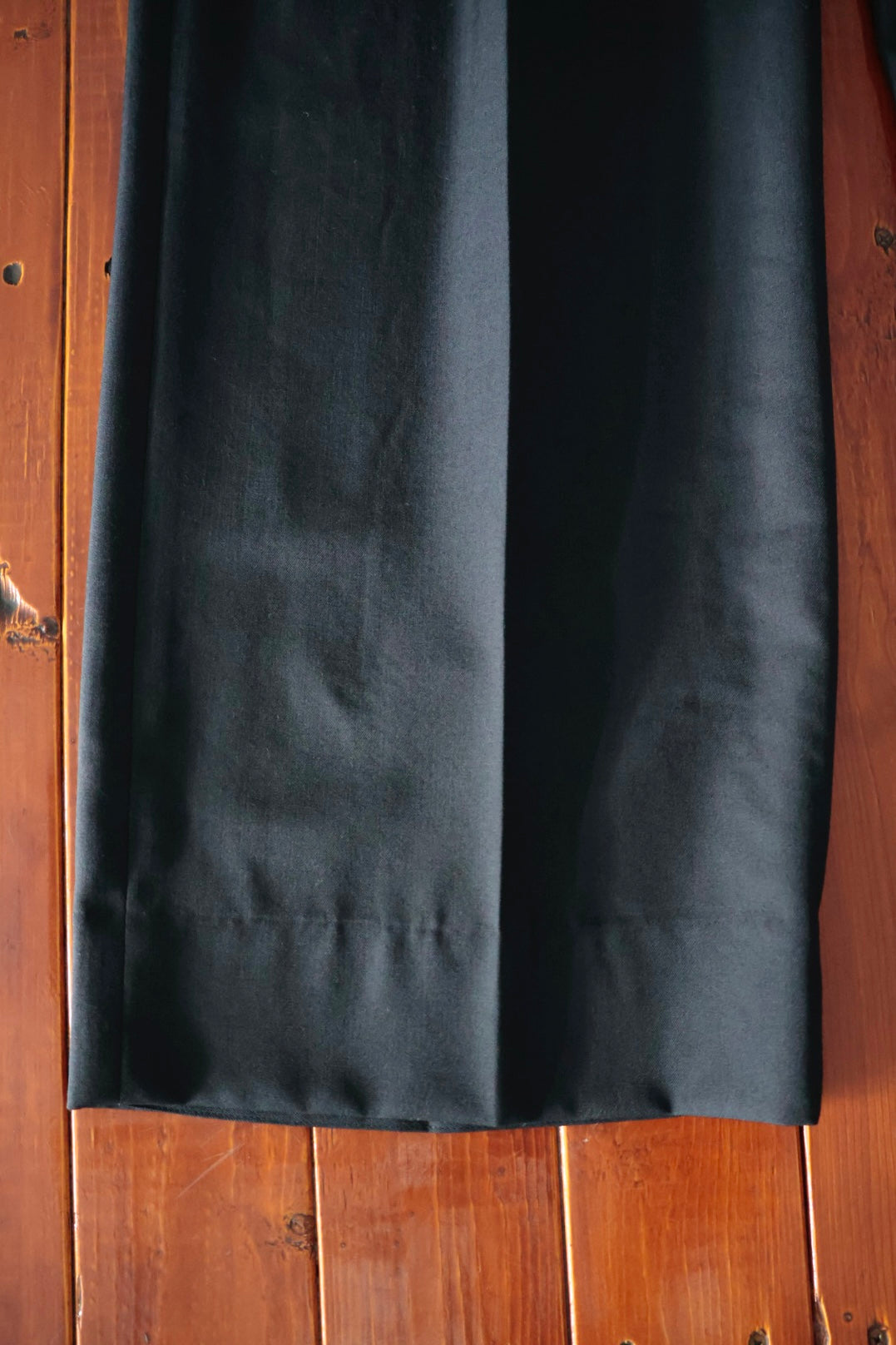 26SS【谷吹】Two intuck wide trousers -Black-  Wool Twill