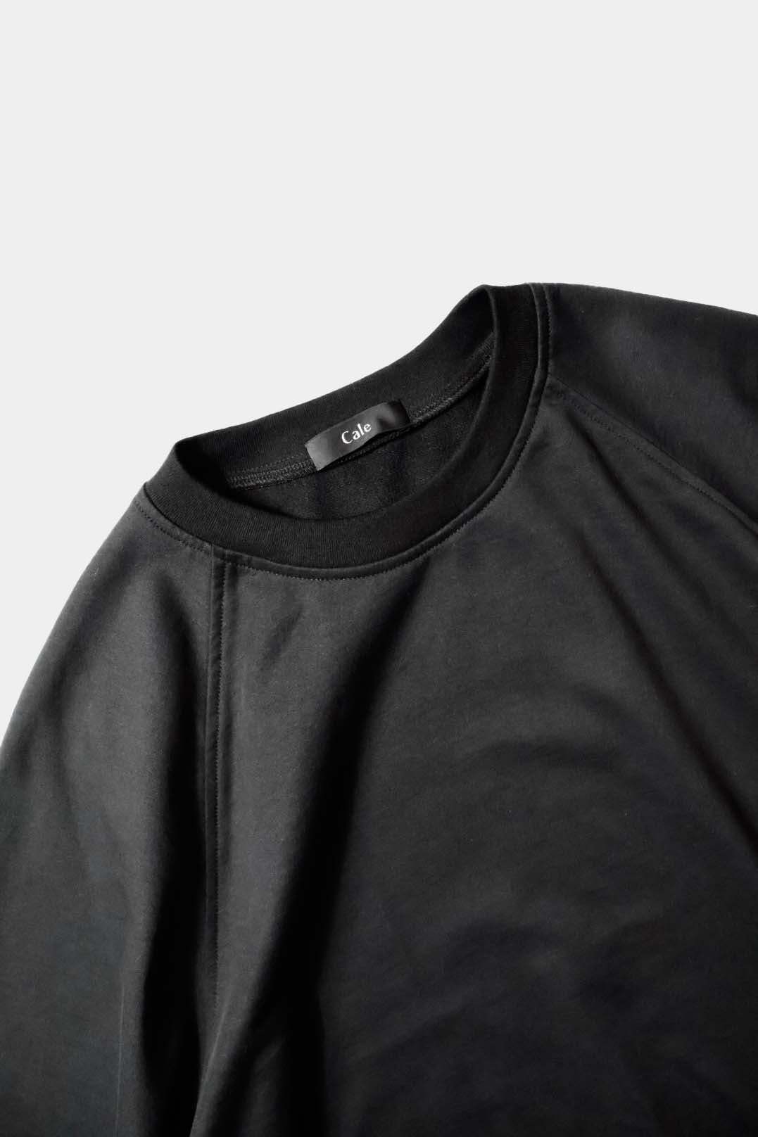 26SS【Cale】36G Cotton Fleece  S/S Sweat (BLACK)