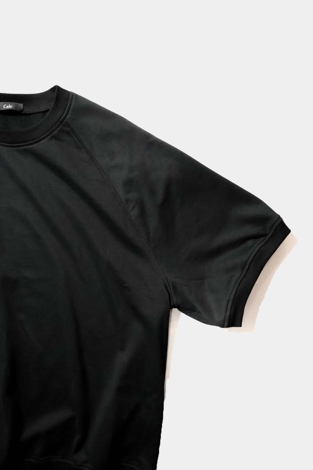 26SS【Cale】36G Cotton Fleece  S/S Sweat (BLACK)