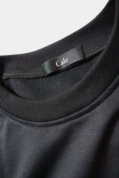 26SS【Cale】36G Cotton Fleece  S/S Sweat (BLACK)