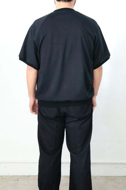 26SS【Cale】36G Cotton Fleece  S/S Sweat (BLACK)