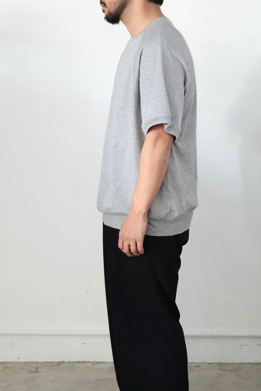 26SS【Cale】36G Cotton Fleece S/S Sweat (GRAY)