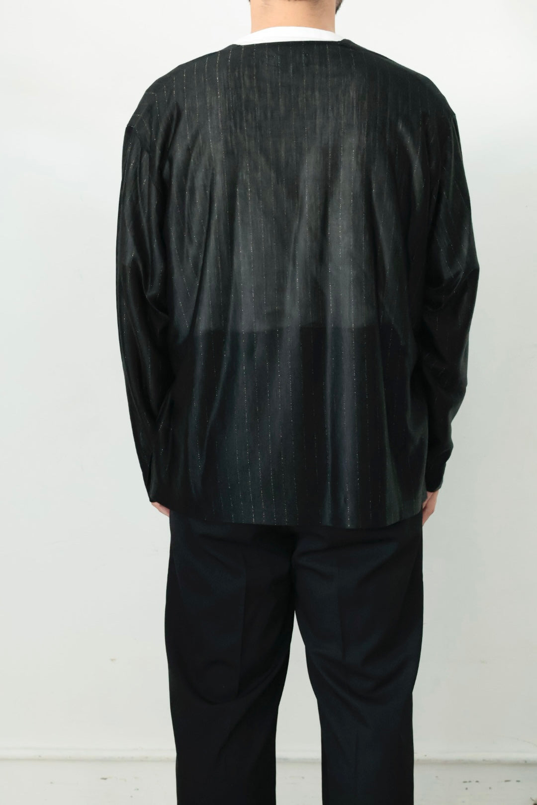 26SS【KANEMASA PHIL.】28G Silk Ramie Stripe LS Tee