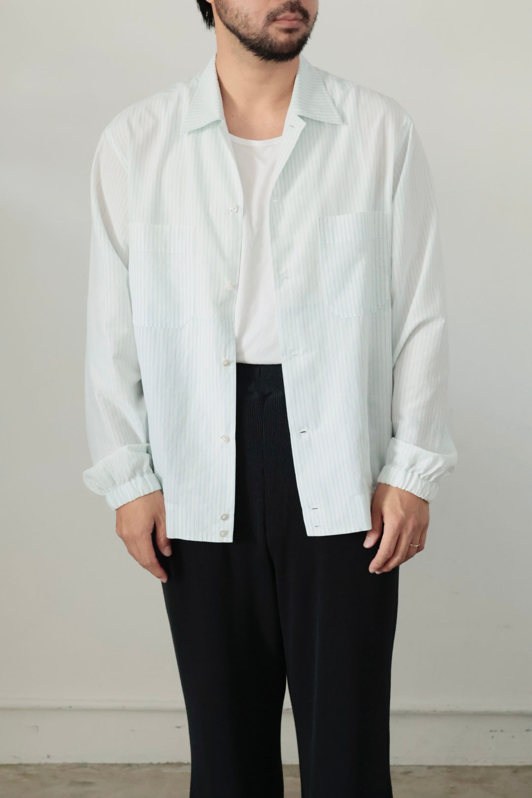 26SS【Cale】Lime Indigo Cotton Silk Shirt – Mo