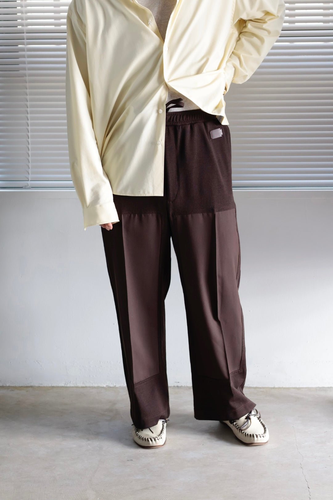 26SS [i'm here:] UN(I)FORM JERSEY: DOCKING PANTS / BROWN
