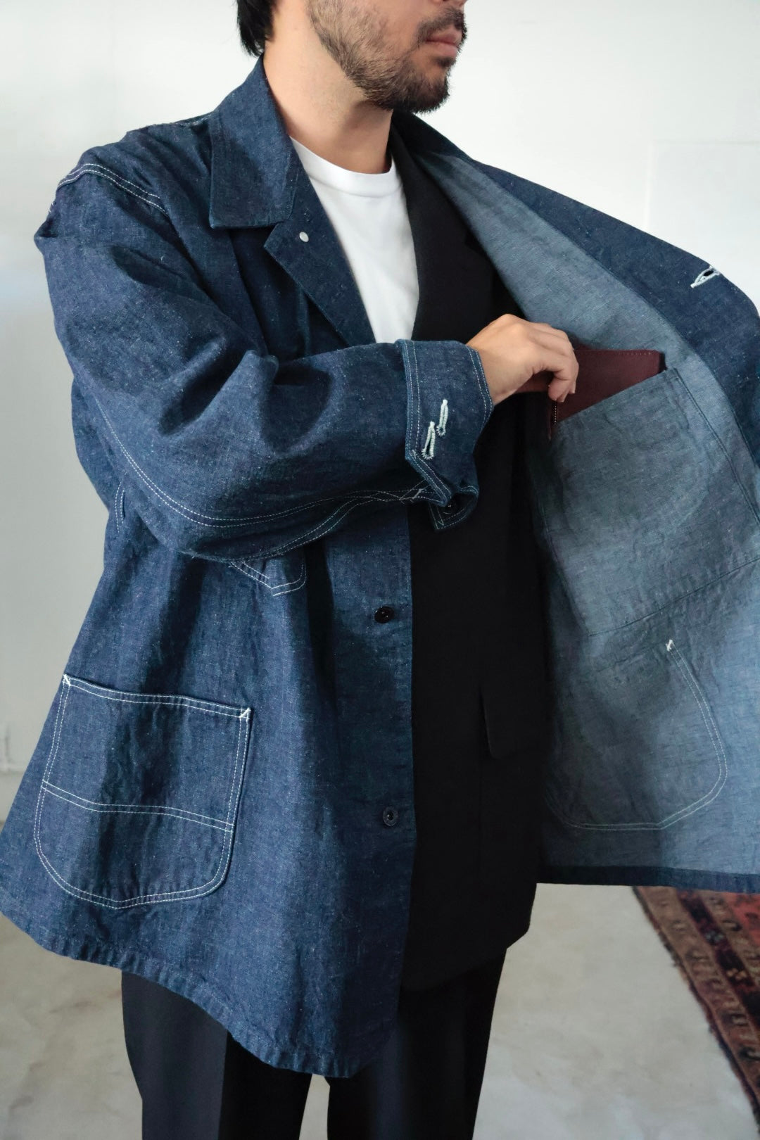 26SS【KOOKY ZOO 】NM-MT WW2 CHORE JACKET〔INDIGO〕 – Mo