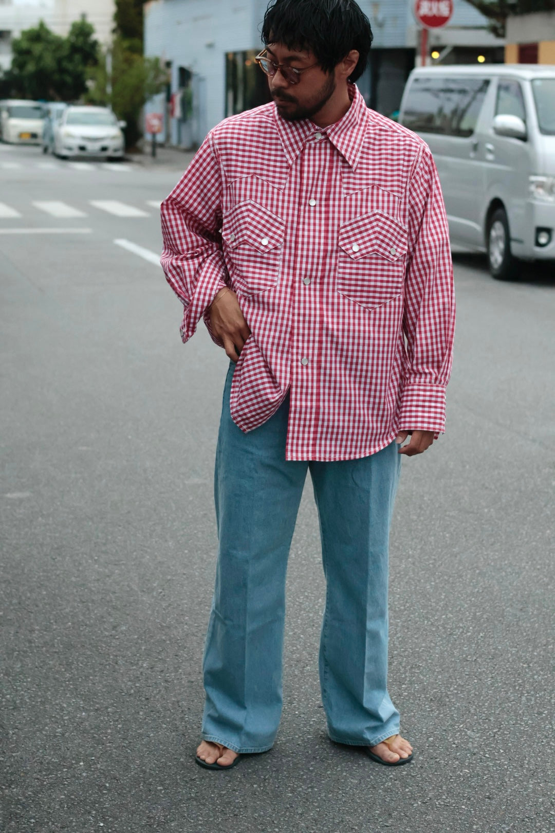 20%OFF【KOOKY ZOO 】JUVENILE DENIM WESTERN SHIRT TYPE3 (RED)