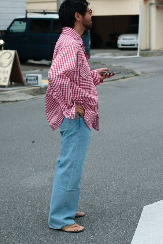 26SS【KOOKY ZOO 】JUVENILE DENIM WESTERN SHIRT TYPE3 (RED)