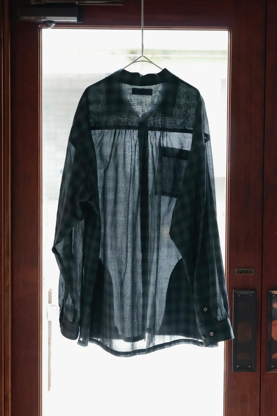 26SS【Urig】OMBRE CHECK SIDE HIDE POCKET SHIRT LS / Charcoal