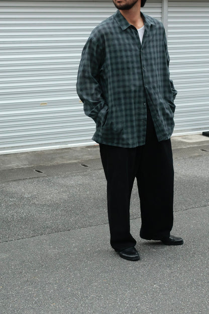 26SS【Urig】OMBRE CHECK SIDE HIDE POCKET SHIRT LS / Charcoal