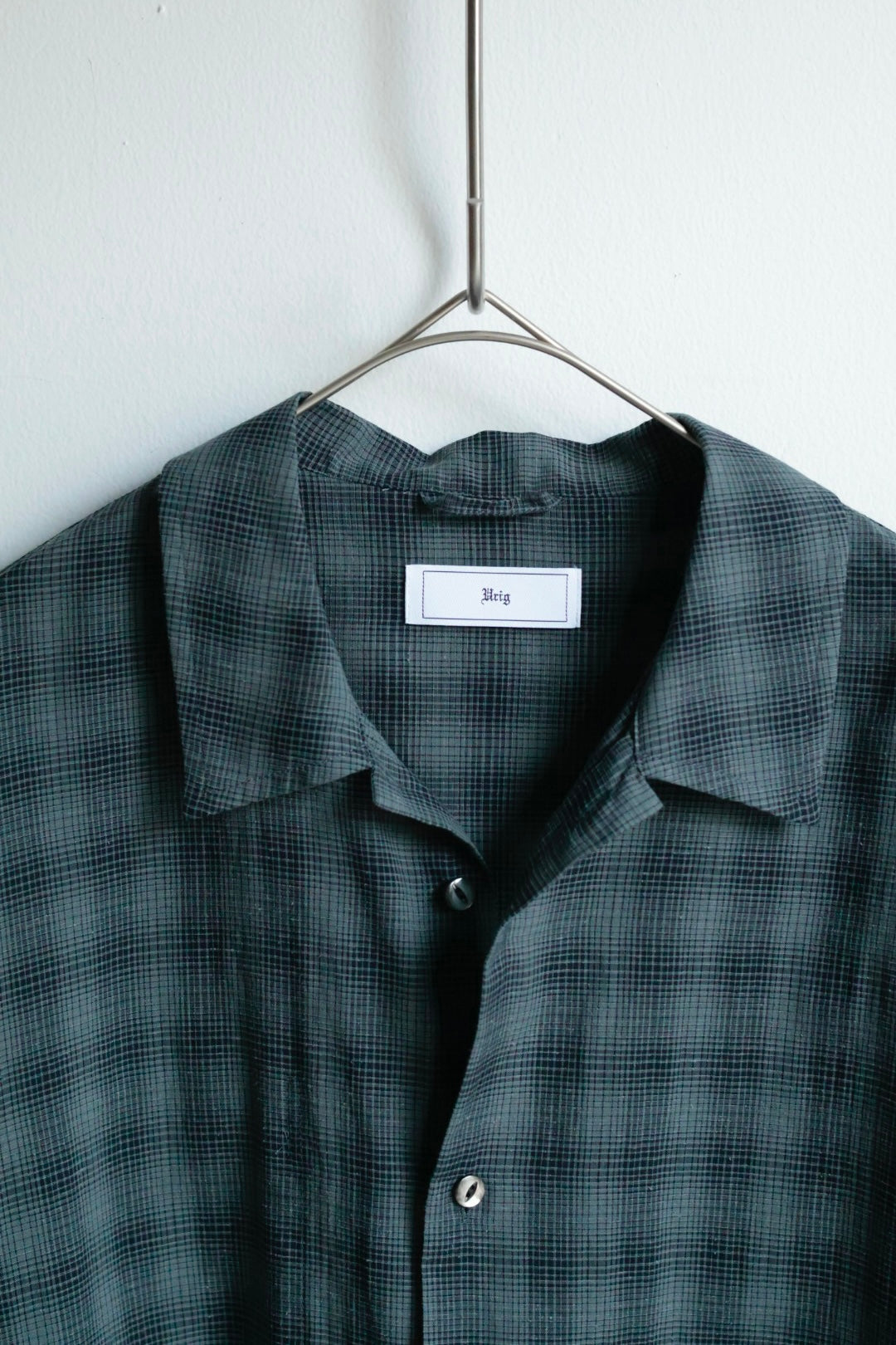 26SS【Urig】OMBRE CHECK SIDE HIDE POCKET SHIRT LS / Charcoal