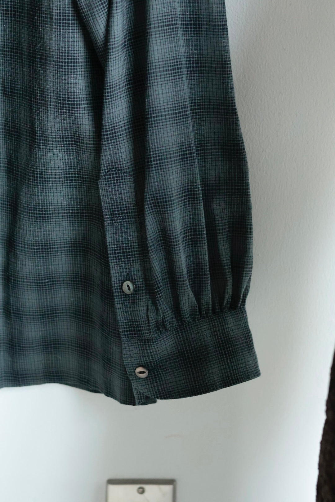 26SS【Urig】OMBRE CHECK SIDE HIDE POCKET SHIRT LS / Charcoal