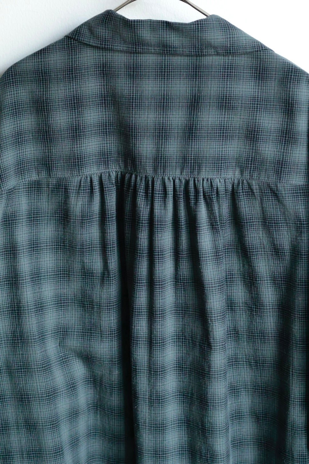 26SS【Urig】OMBRE CHECK SIDE HIDE POCKET SHIRT LS / Charcoal