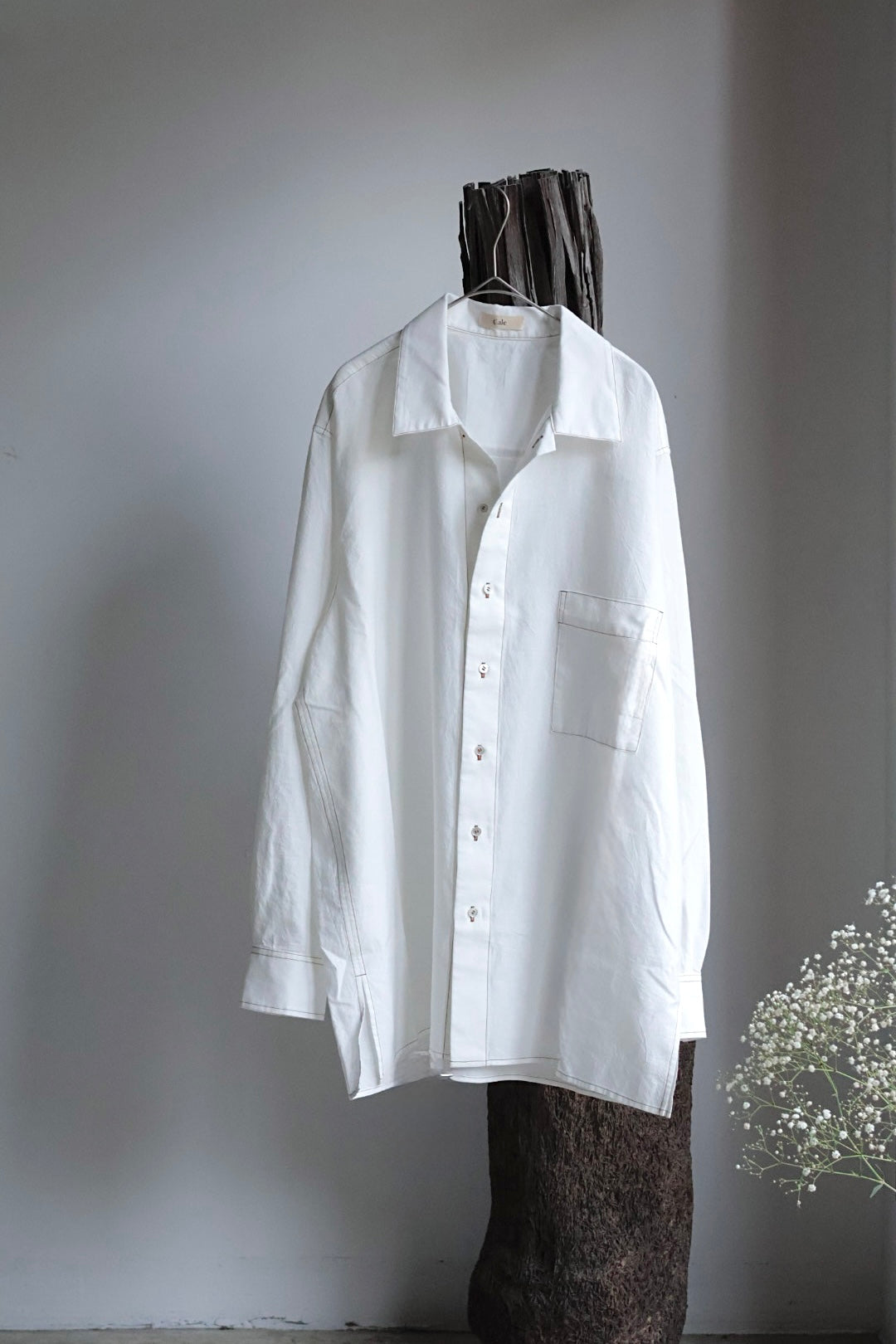 26SS【Cale】Lime Indigo Cotton Silk Shirt