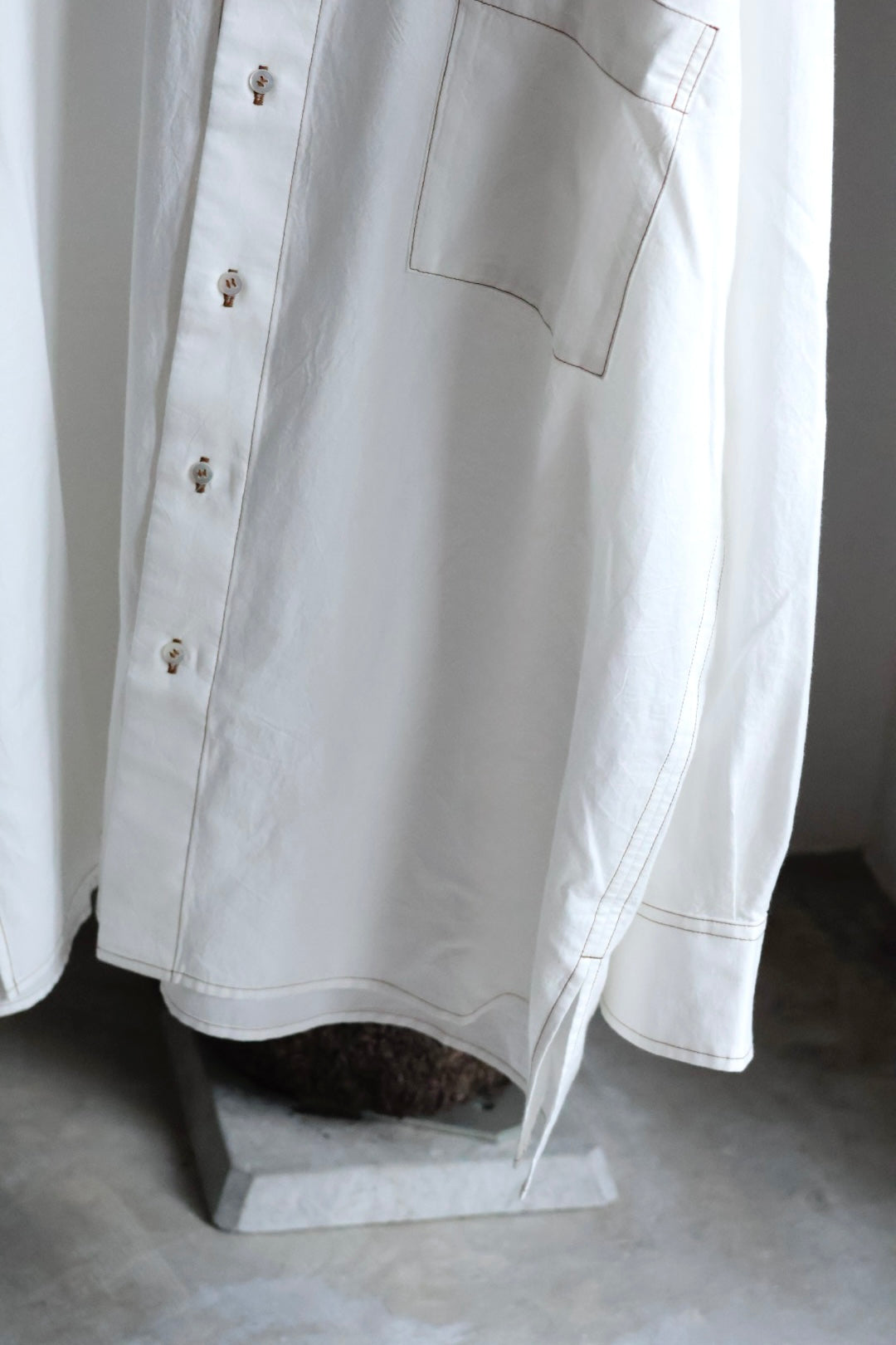 26SS【Cale】Lime Indigo Cotton Silk Shirt