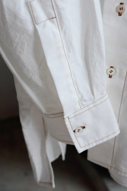 26SS【Cale】Lime Indigo Cotton Silk Shirt