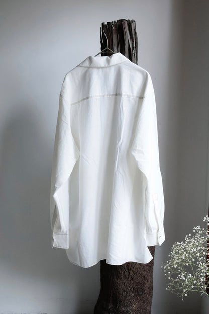 26SS【Cale】Lime Indigo Cotton Silk Shirt