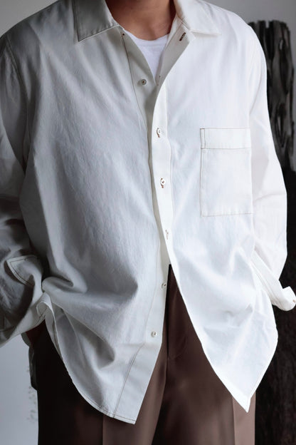 26SS【Cale】Lime Indigo Cotton Silk Shirt