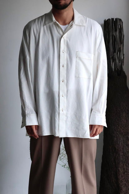 26SS【Cale】Lime Indigo Cotton Silk Shirt