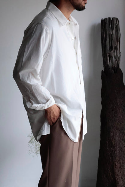 26SS【Cale】Lime Indigo Cotton Silk Shirt