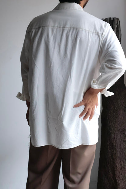 26SS【Cale】Lime Indigo Cotton Silk Shirt