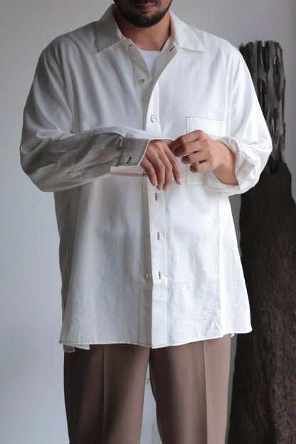 26SS【Cale】Lime Indigo Cotton Silk Shirt