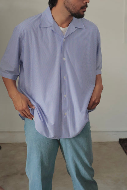 26SS【KANEMASA PHIL.】46G Stripe Ether Shirt / BLUE