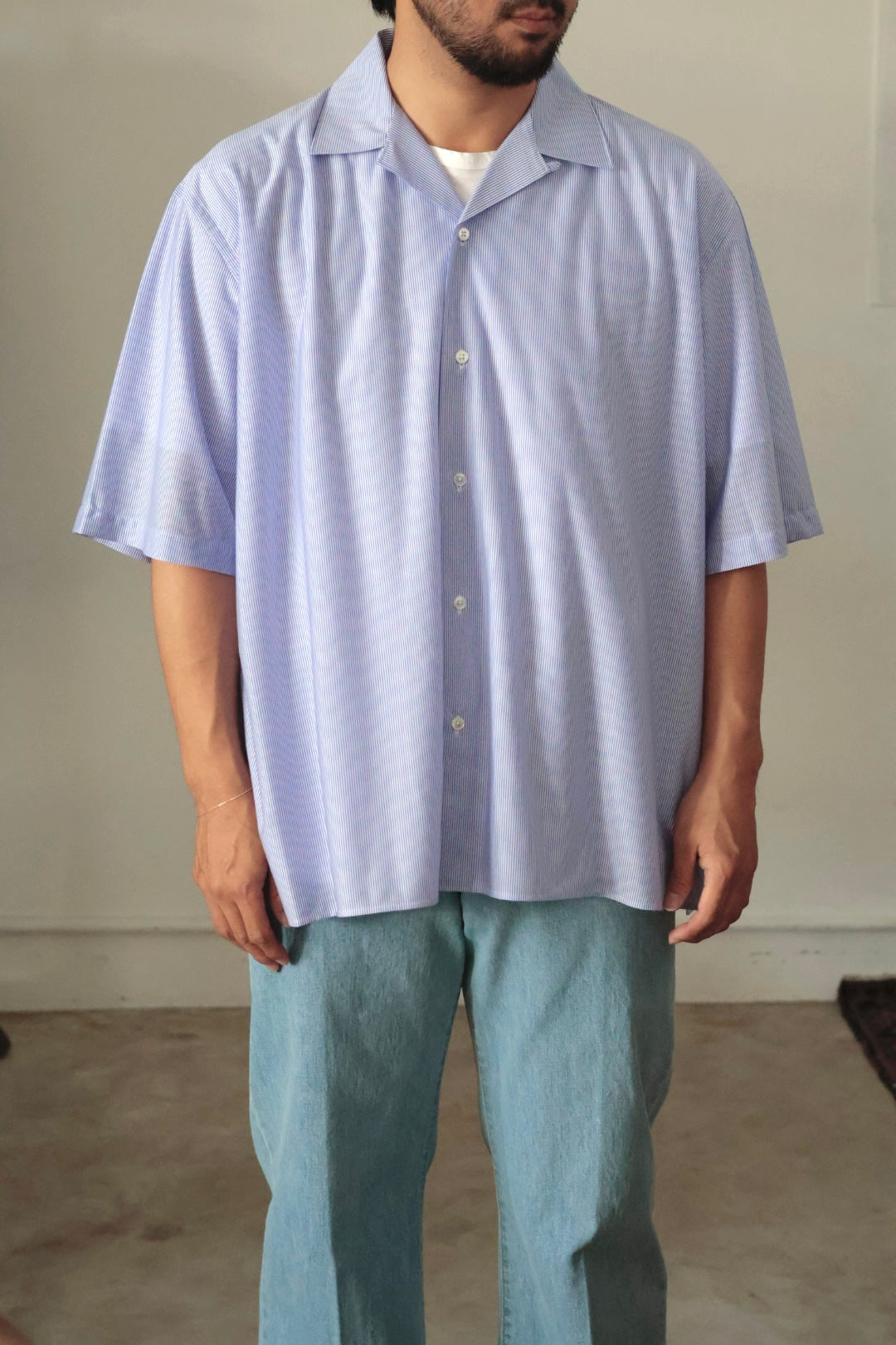 26SS【KANEMASA PHIL.】46G Stripe Ether Shirt / BLUE