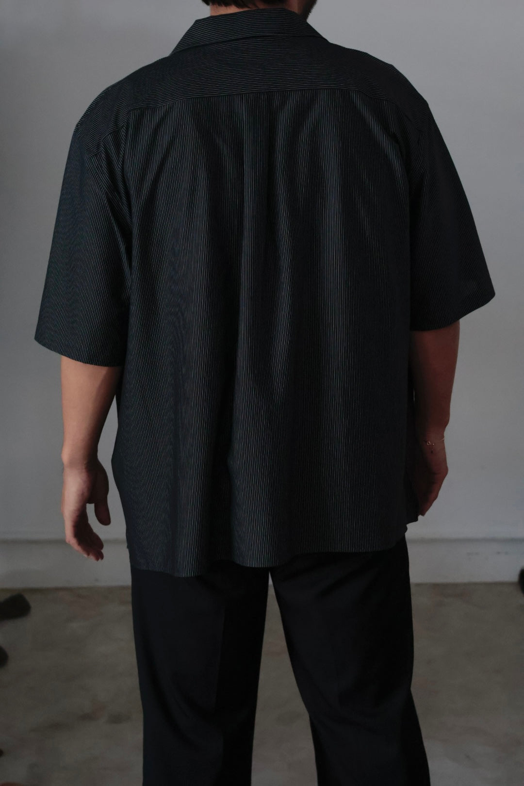 26SS【KANEMASA PHIL.】46G Stripe Ether Shirt / BLACK