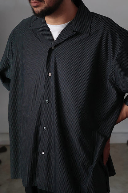 26SS【KANEMASA PHIL.】46G Stripe Ether Shirt / BLACK