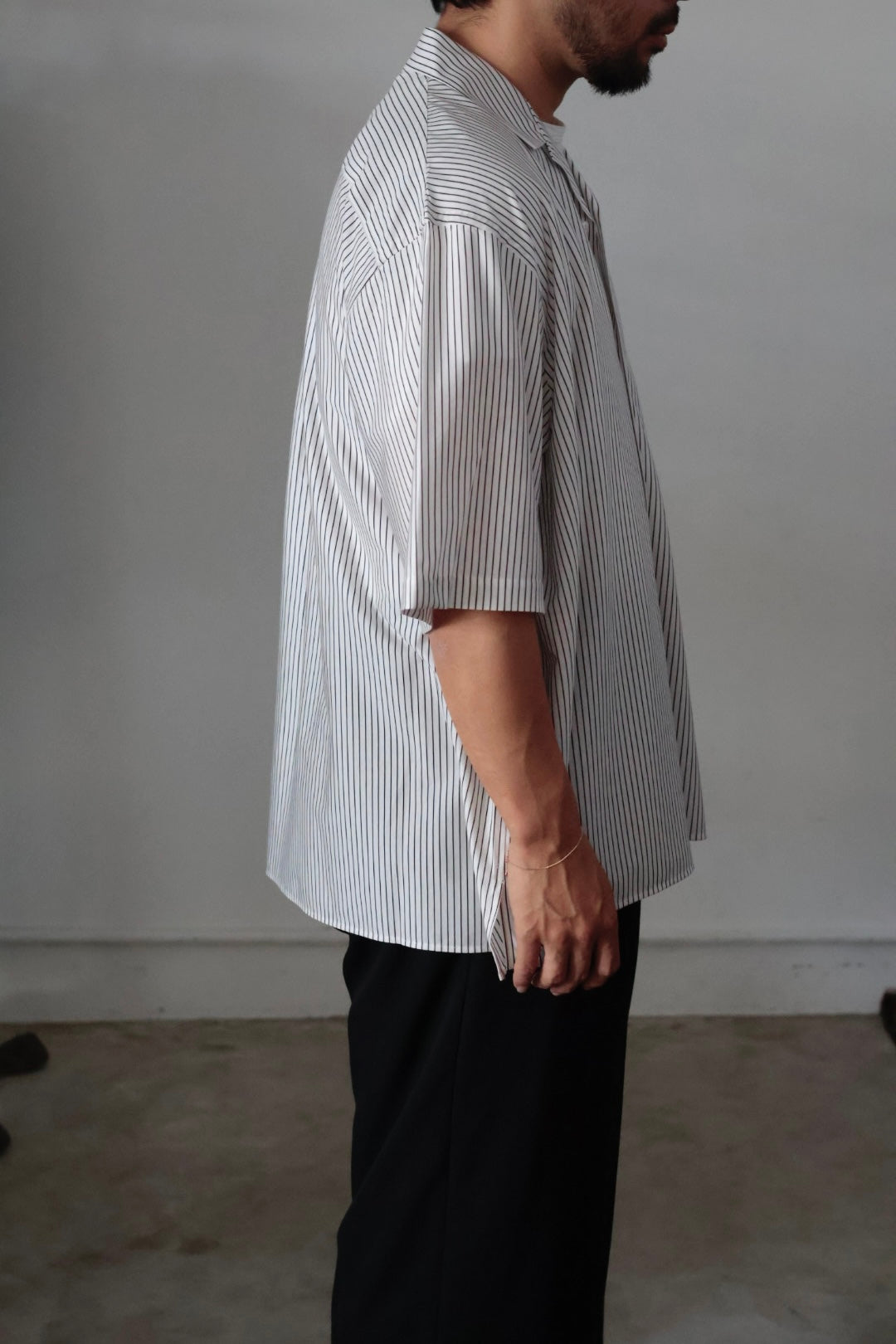 26SS【KANEMASA PHIL.】46G Stripe Ether Shirt / PS BLACK