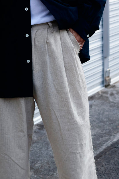 26SS【Urig】PIN CHECK SCHADEN 3TUCK PANTS NL