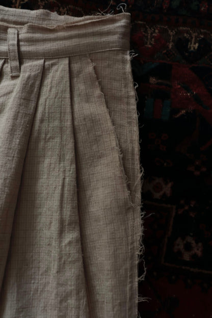 26SS【Urig】PIN CHECK SCHADEN 3TUCK PANTS NL