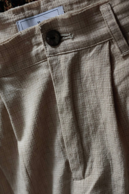 26SS【Urig】PIN CHECK SCHADEN 3TUCK PANTS NL