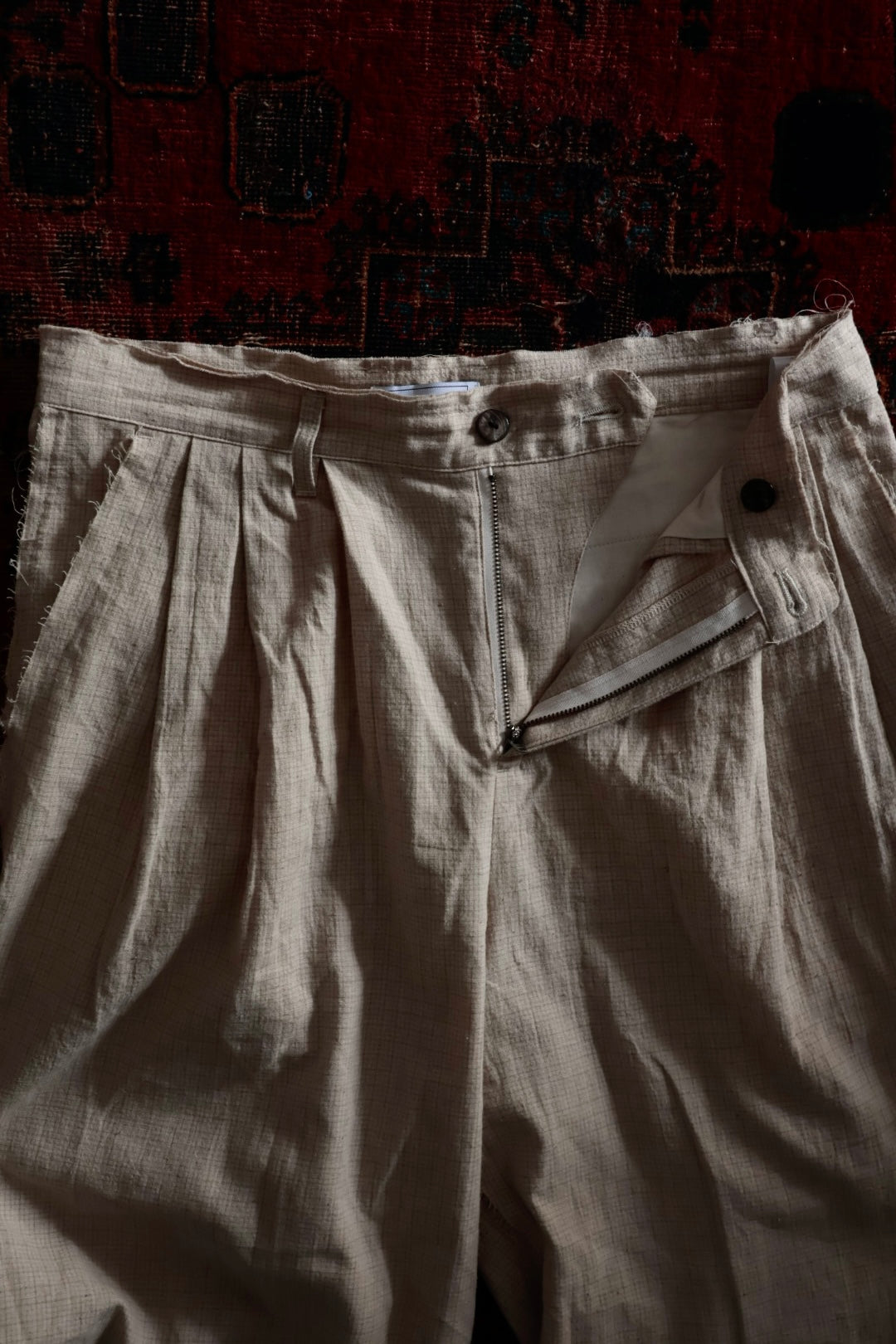 26SS【Urig】PIN CHECK SCHADEN 3TUCK PANTS NL