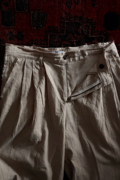 26SS【Urig】PIN CHECK SCHADEN 3TUCK PANTS NL