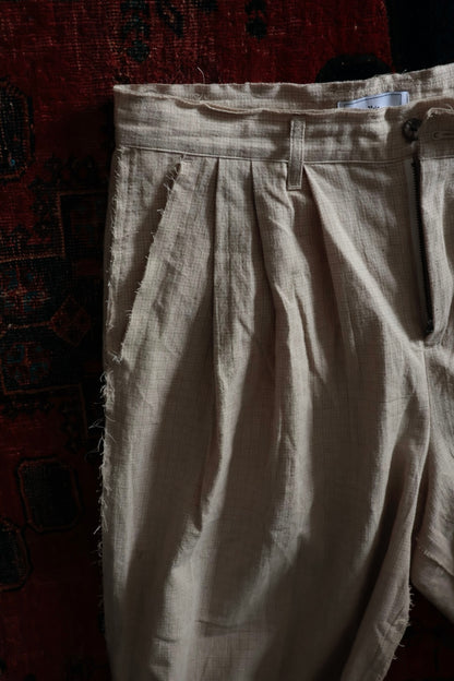 26SS【Urig】PIN CHECK SCHADEN 3TUCK PANTS NL